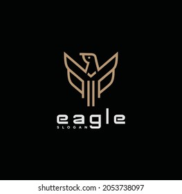 Simple elegant monoline eagle logo design Line art style inspiration