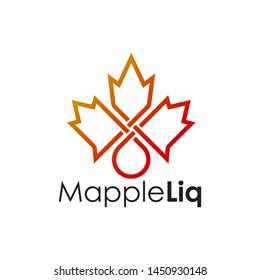 Simple elegant monoline mapple liquid logo design. Line art style logo design inspiration.