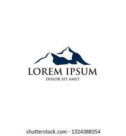 simple elegant mountain logo vector