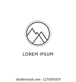 Simple elegant mountains logo for branding identity. Vector image.