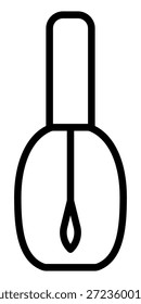 Icono de botella de esmalte de uñas simple y elegante en un estilo de arte de línea moderno. Este gráfico limpio es ideal para la marca de salón de belleza, tutoriales de manicura y diseño de interfaz de App cosmético profesional.