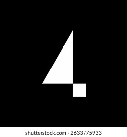 Simple elegant number 4 logo design.