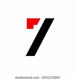 Simple elegant number seven logo design.