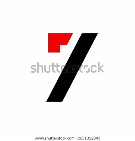 Simple elegant number seven logo design.
