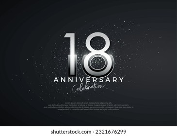 Simple and elegant numbers. 18th anniversary celebration. Premium vector for poster, banner, celebration greeting.