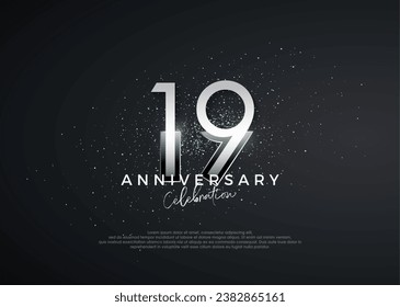 Números simples y elegantes. Celebración del 19° aniversario. Vector premium para afiches, banner, saludo de celebración.