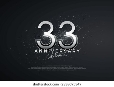 Simple and elegant numbers. 33rd anniversary celebration. Premium vector for poster, banner, celebration greeting.