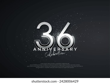 Números simples y elegantes. Celebración del 36 aniversario. Vector premium para póster, banner, saludo de celebración.