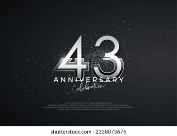 Números simples y elegantes. Celebración del 43° aniversario. Vector premium para afiches, banner, saludo de celebración.
