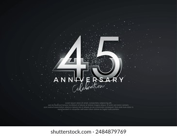 Números simples y elegantes. Celebración del 45º aniversario. Vector de Premium para póster, Anuncio, celebración y saludo.