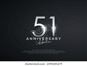 Simple and elegant numbers. 51st anniversary celebration. Premium vector for poster, banner, celebration greeting.