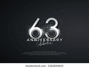 Simple and elegant numbers. 63rd anniversary celebration. Premium vector for poster, banner, celebration greeting.