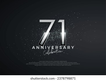 Números simples y elegantes. Celebración del 71° aniversario. Vector premium para afiches, banner, saludo de celebración.