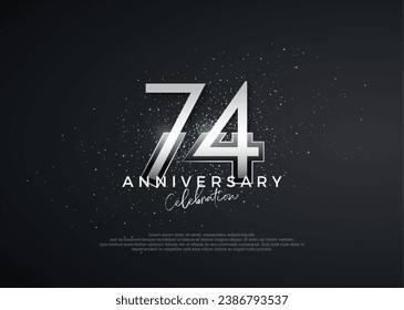 Simple and elegant numbers. 74th anniversary celebration. Premium vector for poster, banner, celebration greeting.