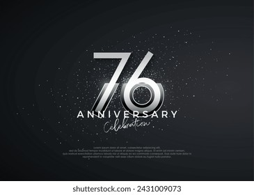 Simple and elegant numbers. 76th anniversary celebration. Premium vector for poster, banner, celebration greeting.