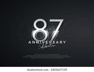 Einfache und elegante Zahlen. Jubiläum 87. Premium Vektor für Poster, Banner, Fest Gruß.