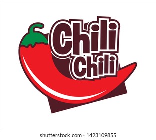 Simple &  Elegant, nyam chicken and chili logo for chicken food