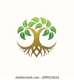 Simple and elegant oak tree logo design 