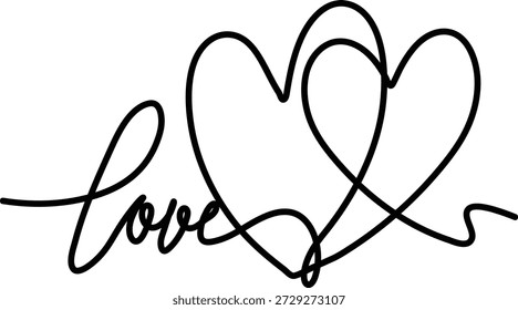 Desenho simples e elegante de uma linha de um coração, simbolizando amor e paixão em um estilo minimalista contemporâneo para cartões ou estampas.