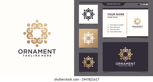 Simple and elegant ornament abstract logo and business card design. Logo can be used for beauty, fashion, boutique. Premium Vector