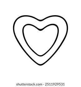 A simple and elegant outline heart icon design, presented in black and white.