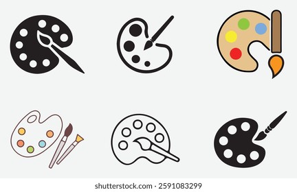 Simple and Elegant Paint Palette Icon for Creative Designs