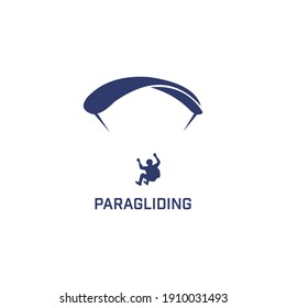 simple and elegant paragliding vector silhouette logo
