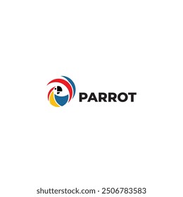 Simple elegant parrot logo design.