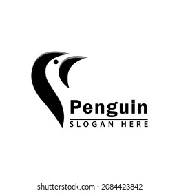 simple and elegant penguin head logo icon. vector flat abstract design.