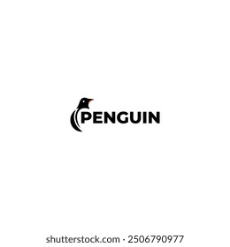 Diseño de logo de pingüino simple y elegante.