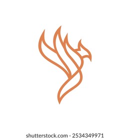 Logotipo de la línea Phoenix simple y elegante