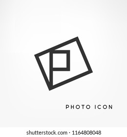 Simple elegant photo frame icon/logo. Vector image.