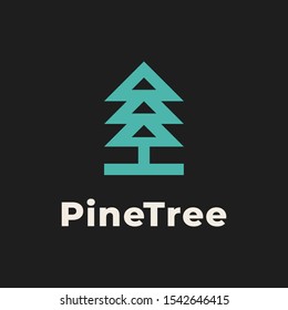 Simple and elegant Pine tree logo template design.