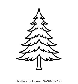 Simple and elegant pine tree vector on a clean white background. Perfect for outdoor, camping, nature, and environmental themes.