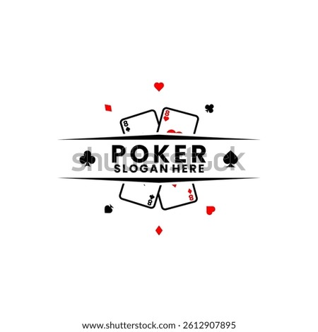 Simple elegant poker logo design vector template