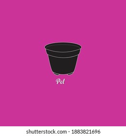 Simple and elegant pot vector image, suitable for your flower business logo or your company logo, for learning to color images for your little ones
