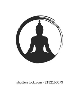 Einfache Elegante Gebet-Meditation Buddha Religion Logo-Symbol