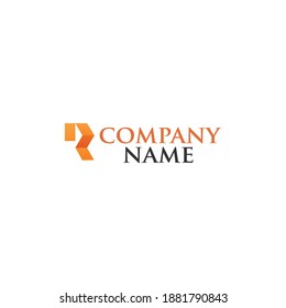 Simple and elegant R letter logo design with orange color is suitable for your business.
