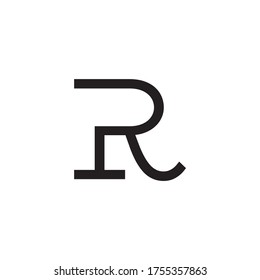 simple elegant R serif letter design vector