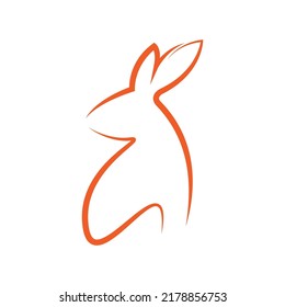 simple and elegant rabbit logo vector template