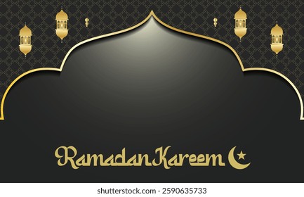 simple and elegant ramadan kareem banner background