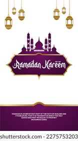 simple and elegant ramadan kareem greeting card design
