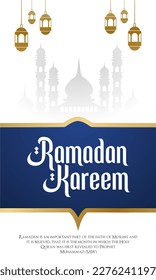 simple and elegant ramadan kareem greeting card design