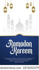simple and elegant ramadan kareem greeting card design