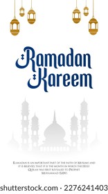 simple and elegant ramadan kareem greeting card design