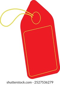 A simple and elegant red cloth tag illustration art