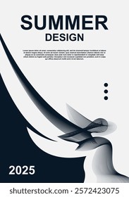 Simple and elegant report cover design with summer theme