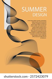Simple and elegant report cover design with summer theme