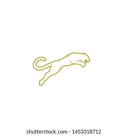 simple elegant roaring jaguar logo icon illustration vector template design. 