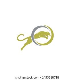 simple elegant roaring jaguar logo icon illustration vector template design. 